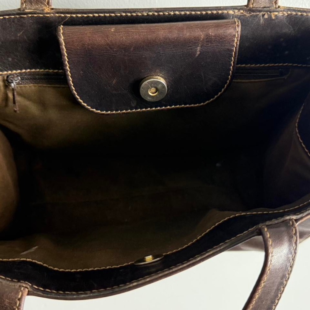 Brown vintage leather Kate Spade leather shoulder bag Purse - Picture 6 of 8